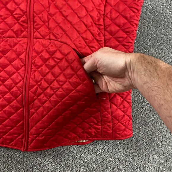 J. McLaughlin Vest Women's Medium Red Quilted Corduroy Collar - Picture 5 of 13